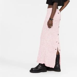 Balenciaga Back-to-Front bouclé long skirt Pink Tweed Maxi Skirt Small NWT